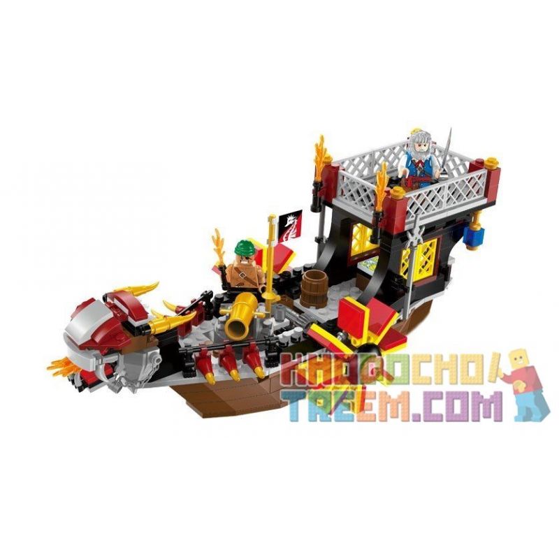 Enlighten 1307 Qman 1307 non  TÀU CON TRAI CỦA BIỂN CẢ bộ đồ chơi xếp lắp ráp ghép mô hình Pirates Of The Caribbean LEGENDARY PIRATES Cướp Biển Vùng Caribe 345 khối