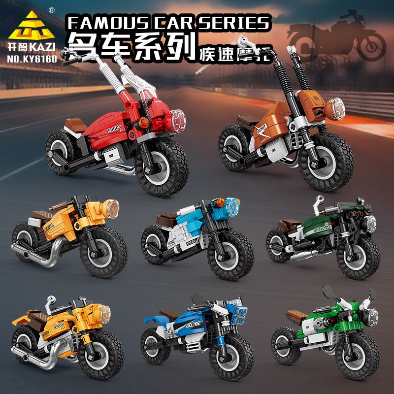 KAZI GBL BOZHI KY6160 Xếp hình lắp ráp ghép mô hình 8 loại xe máy nhanh