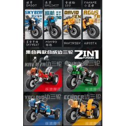 KAZI GBL BOZHI KY6160 Xếp hình lắp ráp ghép mô hình 8 loại xe máy nhanh