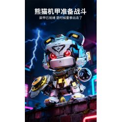 Hopeful 89142 Mechanie Panda Xếp hình lắp ráp ghép mô hình Punk Panda Mecha