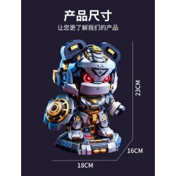 Hopeful 89142 Mechanie Panda Xếp hình lắp ráp ghép mô hình Punk Panda Mecha
