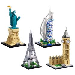 Hopeful 55502 Xếp hình lắp ráp ghép mô hình 4 tòa nhà nổi tiếng thế giới