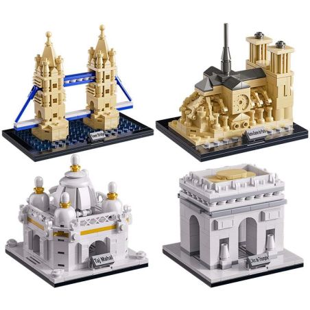 Hopeful 55503 Xếp hình lắp ráp ghép mô hình 4 tòa nhà nổi tiếng thế giới