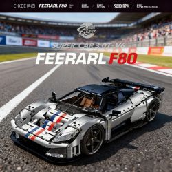 EIKEE Y18004 F80 3.0T V6 Xếp hình lắp ráp ghép mô hình Ferrari F80