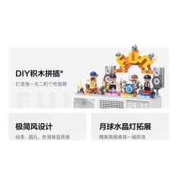 Gobricks B2025M Moon Station Xếp hình lắp ráp ghép mô hình Loa thông minh Xiaodu đế mặt trăng FUN