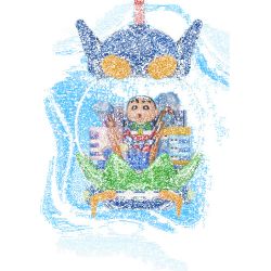 AREA-X AB0159 Xếp hình lắp ráp ghép mô hình Crayon Shin-chan Dynamic Energy Stick: Dynamic Superman Show