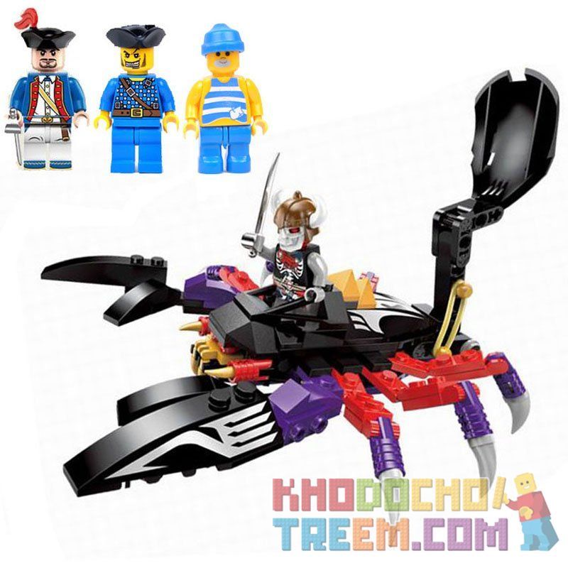 Enlighten 1303 Qman 1303 non  CỖ XE BỌ CẠP bộ đồ chơi xếp lắp ráp ghép mô hình Pirates Of The Caribbean LEGENDARY PIRATES Cướp Biển Vùng Caribe 147 khối