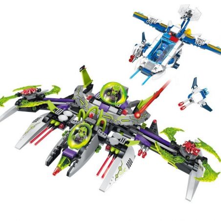 Enlighten 1617 Qman 1617 non  ĐUỔI BẮT CHỈ HUY NGƯỜI NGOÀI HÀNH TINH bộ đồ chơi xếp lắp ráp ghép mô hình Space Adventure SPACE ADVENTURE ARREST ALIEN COMMANDER Thám Hiểm Không Gian 704 khối