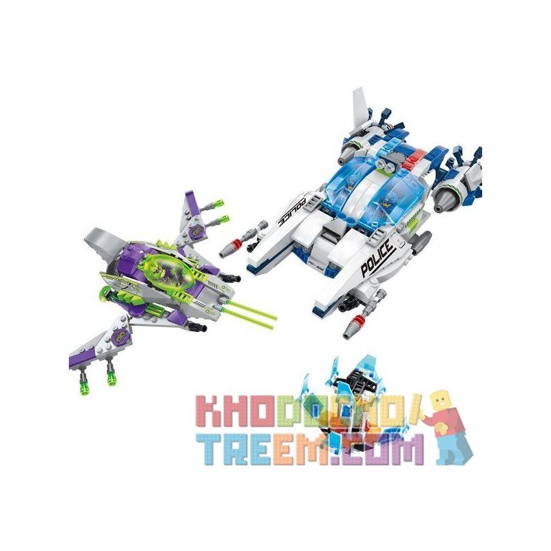 Enlighten 1616 Qman 1616 non  NGĂN CHẶN PHI THUYỀN SÁT THỦ NGƯỜI NGOÀI HÀNH TINH bộ đồ chơi xếp lắp ráp ghép mô hình Space Adventure SPACE ADVENTURE ALIEN JET ASSAULT Thám Hiểm Không Gian 517 khối