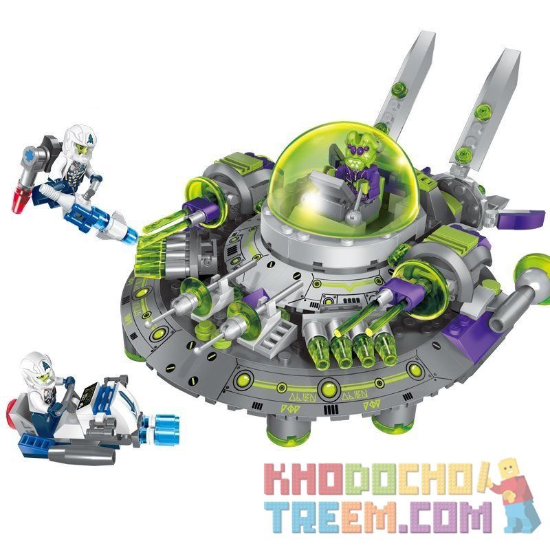 Enlighten 1611 Qman 1611 non  NGĂN CHẶN PHI THUYỀN NGOÀI HÀNH TINH bộ đồ chơi xếp lắp ráp ghép mô hình Space Adventure SPACE ADVENTURE INTERCEPT ALIEN CRUISER Thám Hiểm Không Gian 339 khối