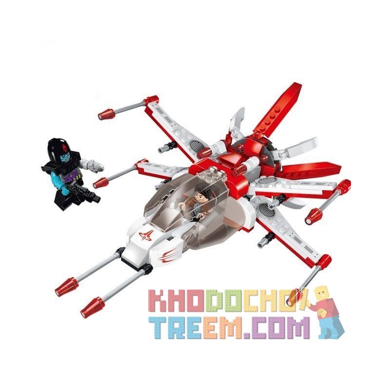 Enlighten 1610 Qman 1610 non  PHI THUYỀN CHIM ƯNG ĐỎ bộ đồ chơi xếp lắp ráp ghép mô hình Space Adventure SPACE ADVENTURE FIGHTING FALCON Thám Hiểm Không Gian 207 khối