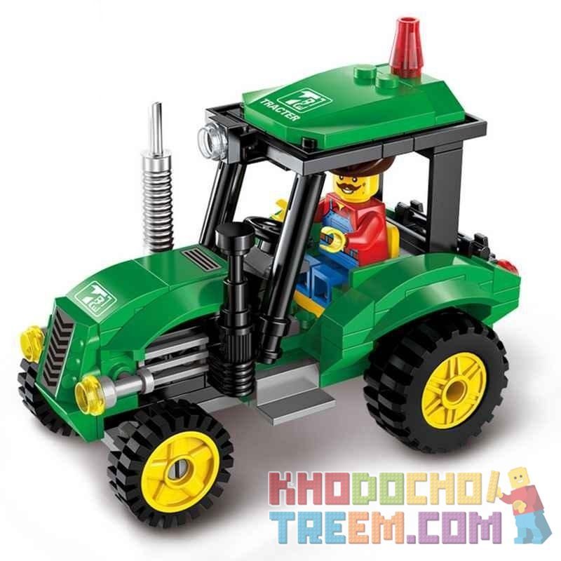 Enlighten 1102 Qman 1102 non  MÁY KÉO bộ đồ chơi xếp lắp ráp ghép mô hình City TRACTOR Thành Phố 112 khối