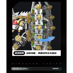 XINZHUAN XZ0008 DinoMech Xếp hình lắp ráp ghép mô hình Sọ Dilophosaurus cơ khí