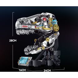 XINZHUAN XZ0005 DinoMech Xếp hình lắp ráp ghép mô hình Hộp sọ Tyrannosaurus cơ khí