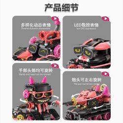 No license PL012 Xếp hình lắp ráp ghép mô hình Mèo âm nhạc biến thành robot 5 trong 1