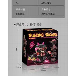 No license PL012 Xếp hình lắp ráp ghép mô hình Mèo âm nhạc biến thành robot 5 trong 1