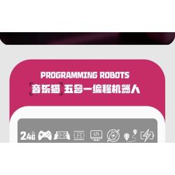 No license PL012 Xếp hình lắp ráp ghép mô hình Mèo âm nhạc biến thành robot 5 trong 1