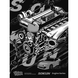Pibo PB8814 Xếp hình lắp ráp ghép mô hình SOKUN: Động cơ 2JZ-GTE