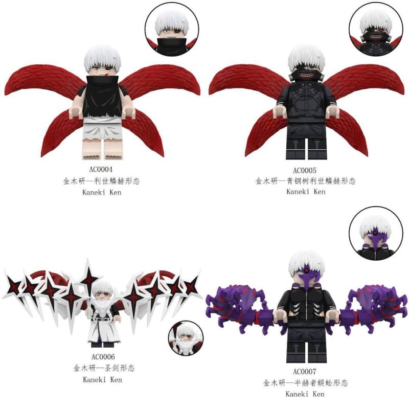 unknown AC0004 unknown AC0005 unknown AC0006 unknown AC0007 Tokyo Ghoul Xếp hình lắp ráp ghép mô hình Tokyo Ghoul 4 loại nhân vật nhỏ