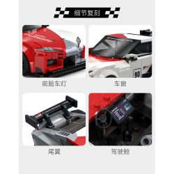 CaDA DoubleE C55041 Toyota GR Supra GT4 Xếp hình lắp ráp ghép mô hình Toyota GR Supra GT4 1:24
