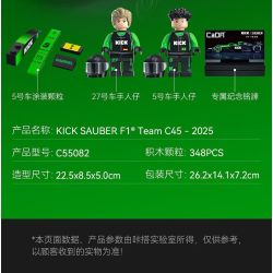 CaDA DoubleE C55082 Xếp hình lắp ráp ghép mô hình Đội Sauber F1 KICK Đội F1 Sauber C45