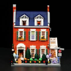 Lumibricks FunWhole 15009 Redbrick Row House Xếp hình lắp ráp ghép mô hình Cuộc sống thị trấn nhỏ: biệt thự gạch đỏ