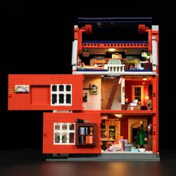 Lumibricks FunWhole 15009 Redbrick Row House Xếp hình lắp ráp ghép mô hình Cuộc sống thị trấn nhỏ: biệt thự gạch đỏ