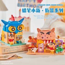 BALODY 21274 Xếp hình lắp ráp ghép mô hình Crayon Shin-chan: Cửa hàng Burger Zaemon