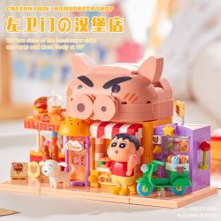 BALODY 21274 Xếp hình lắp ráp ghép mô hình Crayon Shin-chan: Cửa hàng Burger Zaemon