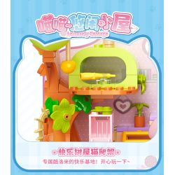 TOP TOY TC3103 Xếp hình lắp ráp ghép mô hình Thời gian rảnh rỗi của Sanrio Meow Meow Meow House BOX Coolomi, Melody