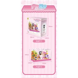 TOP TOY TC3103 Xếp hình lắp ráp ghép mô hình Thời gian rảnh rỗi của Sanrio Meow Meow Meow House BOX Coolomi, Melody