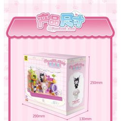 TOP TOY TC3103 Xếp hình lắp ráp ghép mô hình Thời gian rảnh rỗi của Sanrio Meow Meow Meow House BOX Coolomi, Melody