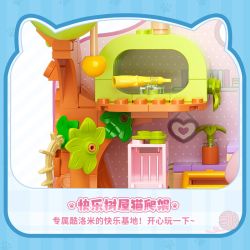TOP TOY TC3103 Xếp hình lắp ráp ghép mô hình Thời gian rảnh rỗi của Sanrio Meow Meow Meow House BOX Coolomi, Melody