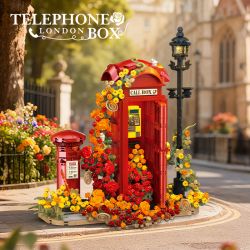 JIESTAR JJ9207 Telephone London Box Xếp hình lắp ráp ghép mô hình bốt điện thoại cổ điển