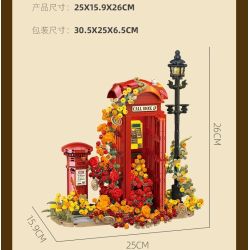 JIESTAR JJ9207 Telephone London Box Xếp hình lắp ráp ghép mô hình bốt điện thoại cổ điển