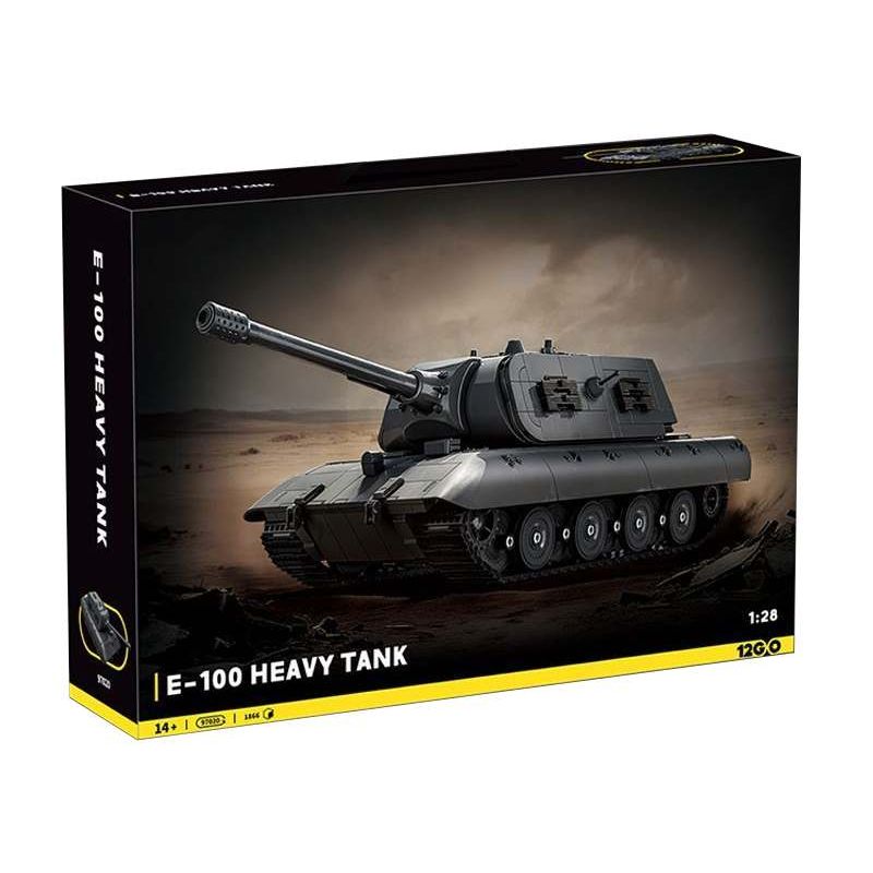 12GO 97020 E-100 Heavy Tank Xếp hình lắp ráp ghép mô hình Xe tăng hạng nặng E-100 phiên bản tháp pháo Maus 1:28