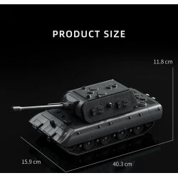 12GO 97020 E-100 Heavy Tank Xếp hình lắp ráp ghép mô hình Xe tăng hạng nặng E-100 phiên bản tháp pháo Maus 1:28