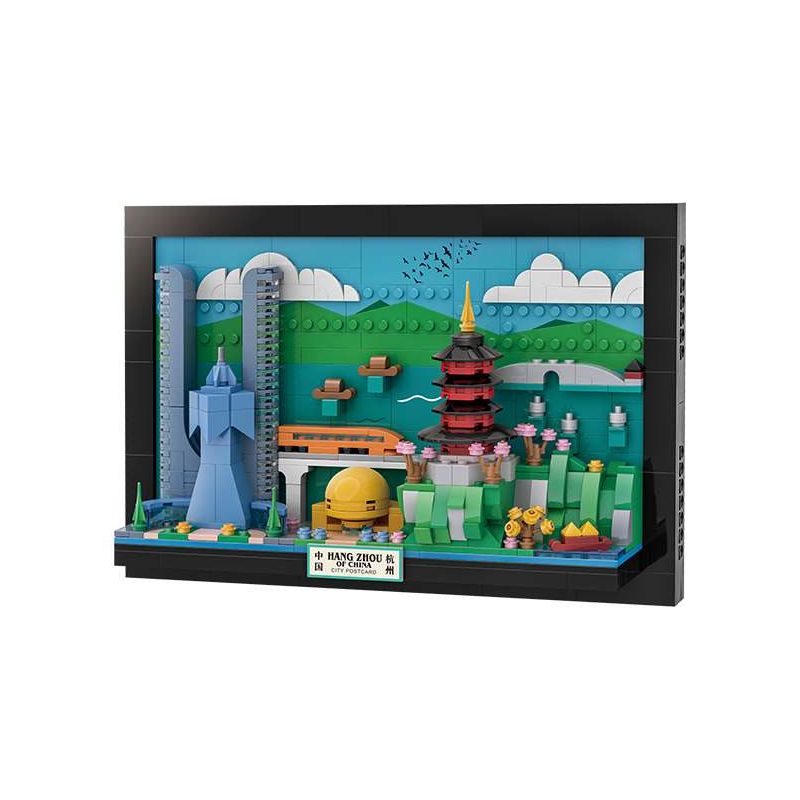WANGE LIGAO Dr.Luck 4924 City Postcard Xếp hình lắp ráp ghép mô hình Bưu thiếp thành phố: Hàng Châu