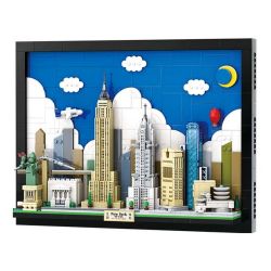 WANGE LIGAO Dr.Luck 5921 City Postcard Xếp hình lắp ráp ghép mô hình Bưu thiếp thành phố: New York