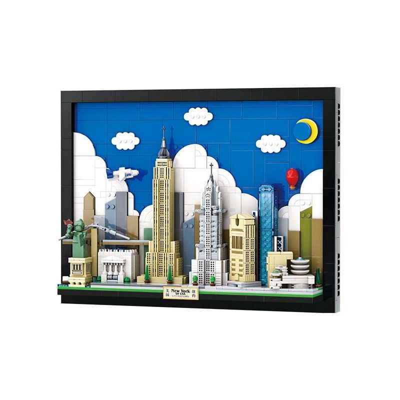 WANGE LIGAO Dr.Luck 5921 City Postcard Xếp hình lắp ráp ghép mô hình Bưu thiếp thành phố: New York