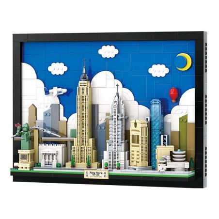 WANGE LIGAO Dr.Luck 5921 City Postcard Xếp hình lắp ráp ghép mô hình Bưu thiếp thành phố: New York
