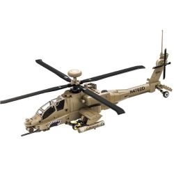 WANGE LIGAO Dr.Luck 4007 AH-64 Apache Helicopter Xếp hình lắp ráp ghép mô hình Trực thăng AH-64 Apache