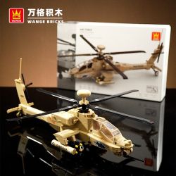 WANGE LIGAO Dr.Luck 4007 AH-64 Apache Helicopter Xếp hình lắp ráp ghép mô hình Trực thăng AH-64 Apache