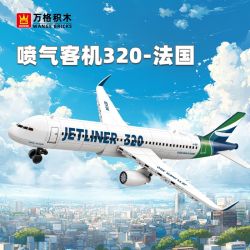 WANGE LIGAO Dr.Luck 4008 Jetliner 320 Xếp hình lắp ráp ghép mô hình Máy bay phản lực 320 Pháp