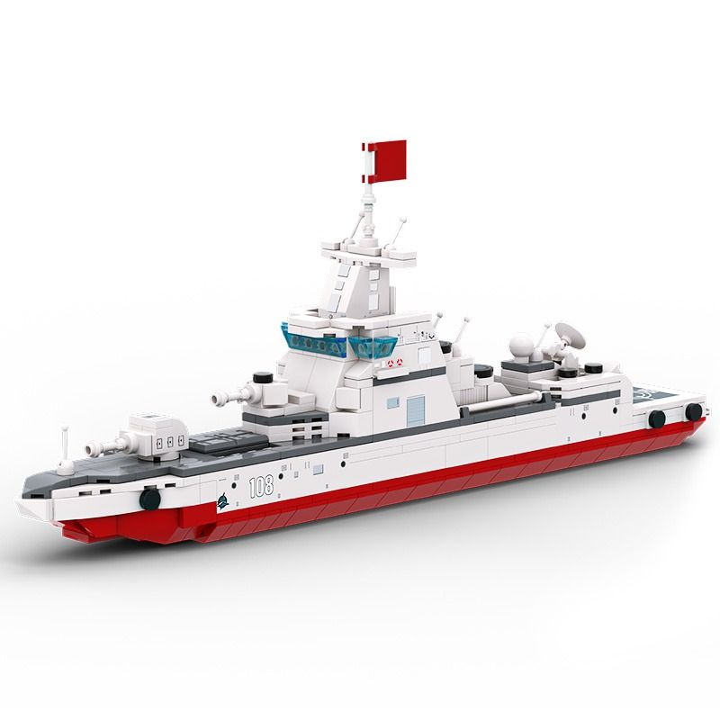 WANGE LIGAO Dr.Luck 3522 Type 055 Destroyer Xếp hình lắp ráp ghép mô hình kẻ hủy diệt
