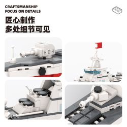 WANGE LIGAO Dr.Luck 3522 Type 055 Destroyer Xếp hình lắp ráp ghép mô hình kẻ hủy diệt
