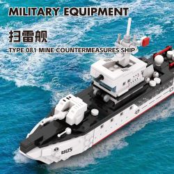 WANGE LIGAO Dr.Luck 3523 Type 081 Mine Countermeasures Ship Xếp hình lắp ráp ghép mô hình tàu quét mìn