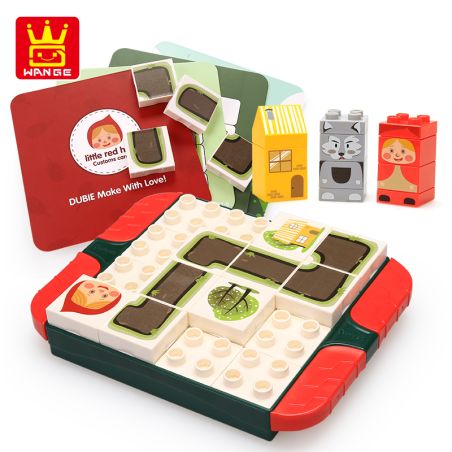 DUBIE 416 The Little Red Riding Hood Xếp hình lắp ráp ghép mô hình Trò chơi board game Cô bé quàng khăn đỏ và sách ảnh