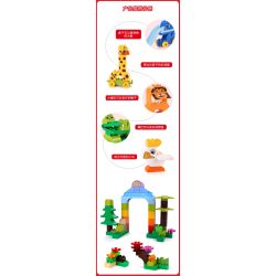 DUBIE 640 Xếp hình lắp ráp ghép mô hình Diễu hành động vật