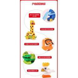 DUBIE 640 Xếp hình lắp ráp ghép mô hình Diễu hành động vật